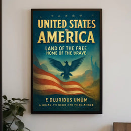 Patriotic Themes Vintage Nostalgic Eagle Poster