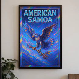 American Samoa Vibrant Eagle Poster