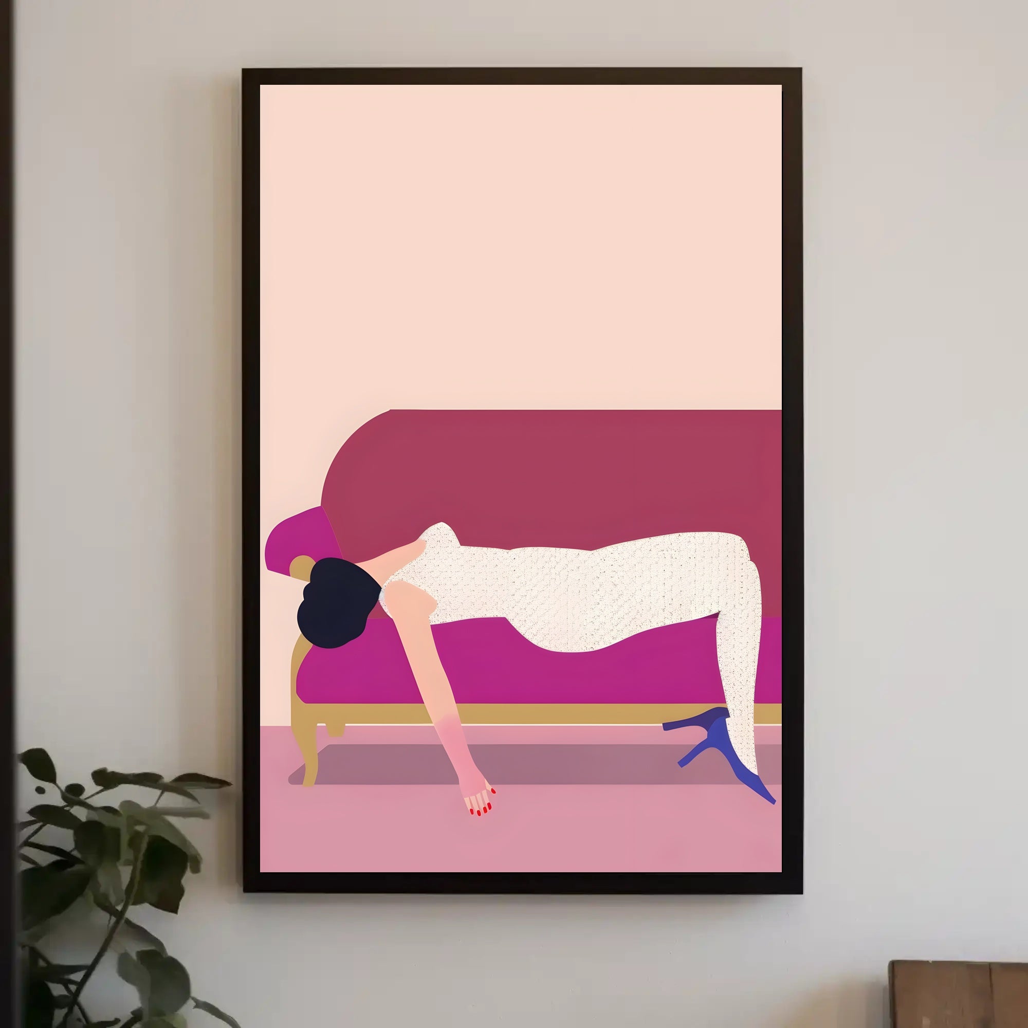 Reclined Elegance Scenic Wall Art Print for Decor