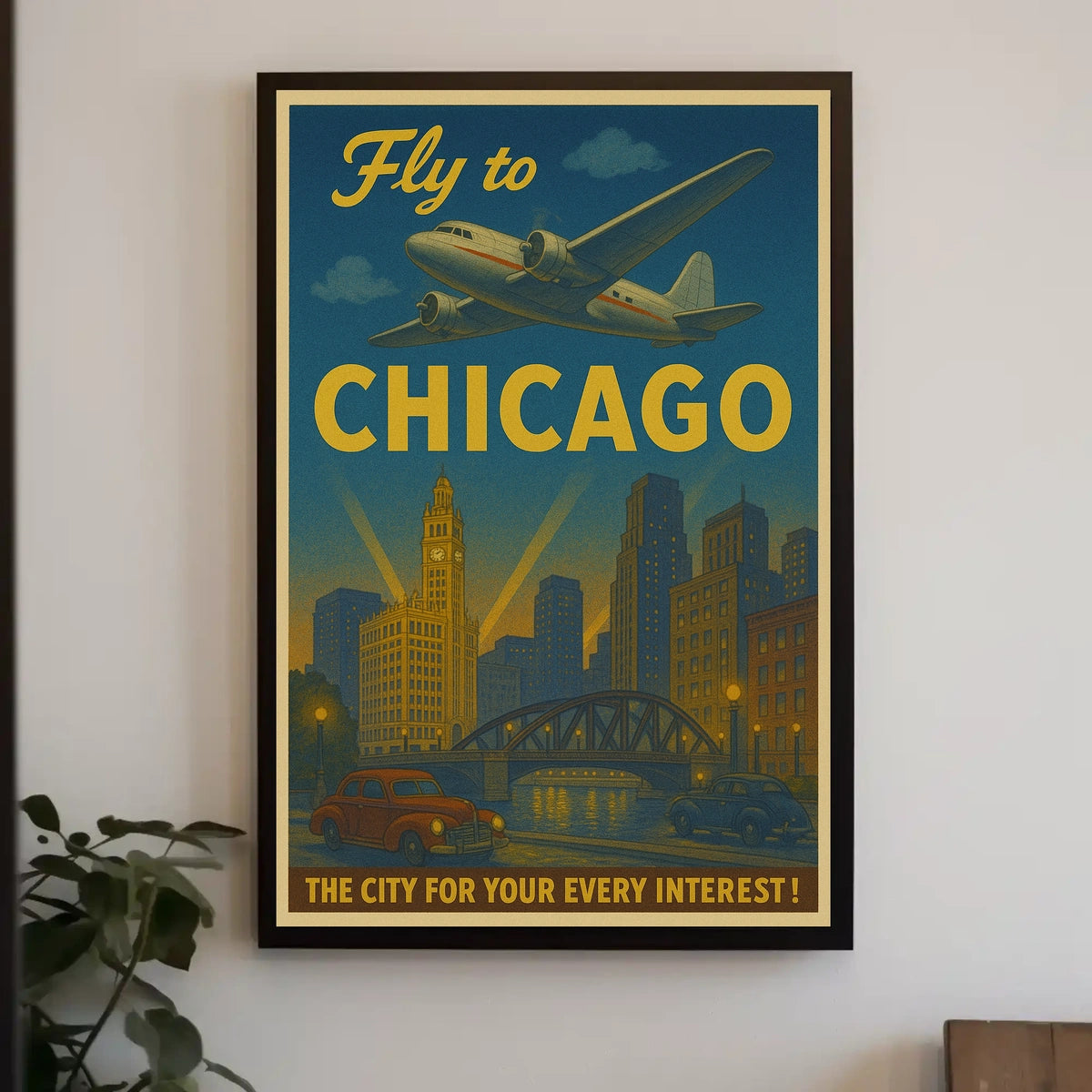Fly to Chicago Poster