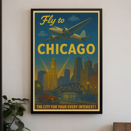 Fly to Chicago Poster