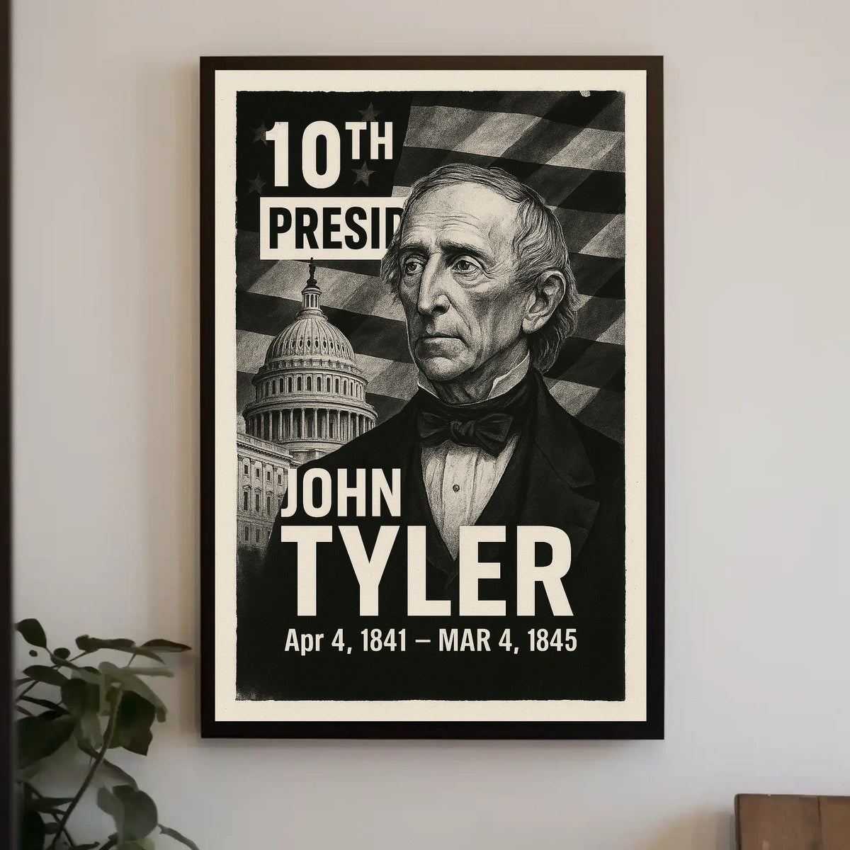 John Tyler 10th President of the United States Digital Montaje Poster