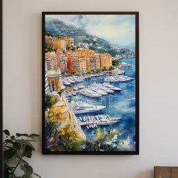 Monaco Monaco Harbor with Yachts View Poster
