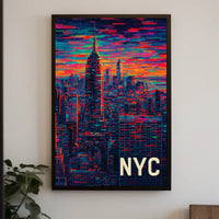 New York City Skyline Artwork Poster Modern Wall Art
