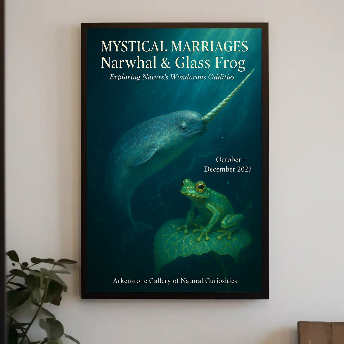 Mystical Marriages Narwhal Glass Frog Poster