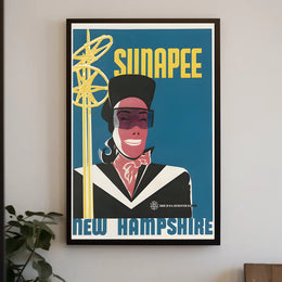 Vintage Sunapee Skiing Travel Poster PosterGoat