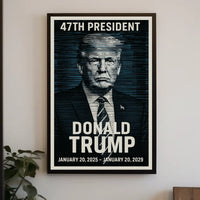 Donald Trump Visionary Leader in Blue Poster