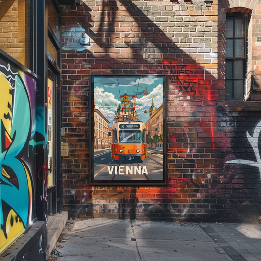 Vienna Streetcar City Architecture Austria Travel Poster