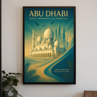Abu Dhabi Harmony Tradition Meets Modernity Urban or Cityscape Poster