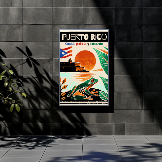 Vintage Poster Puerto Rico Coqui
