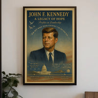 John F. Kennedy Legacy Vintage Patriotic Poster Print