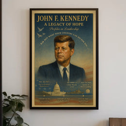 John F. Kennedy Legacy Vintage Patriotic Poster Print