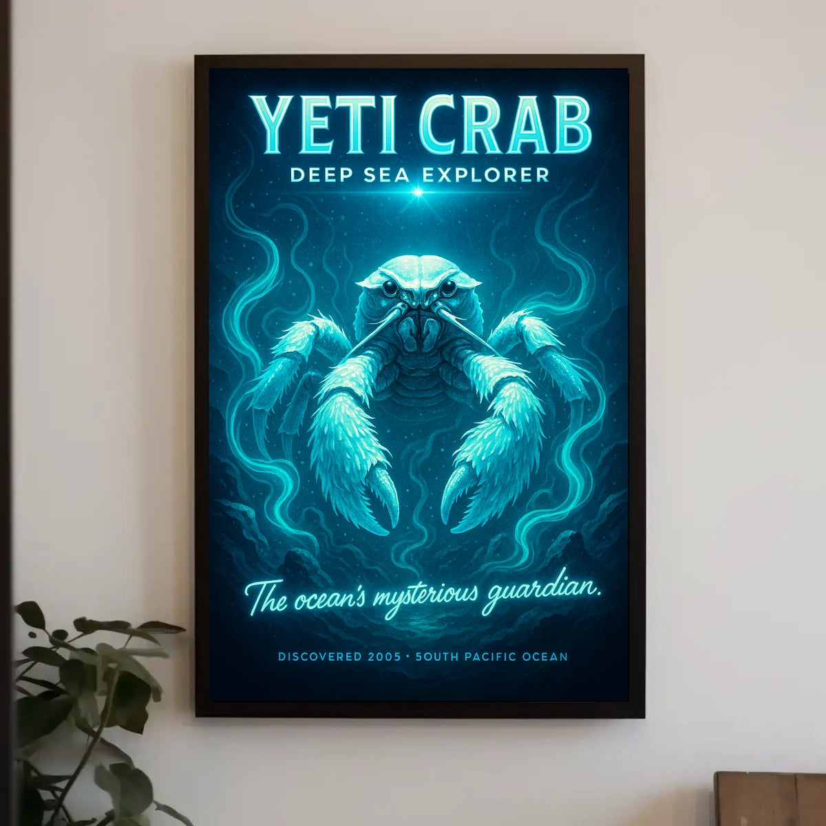 Yeti Crab Deep-Sea Fantasy Illustration Poster