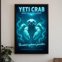Yeti Crab Deep-Sea Fantasy Illustration Poster