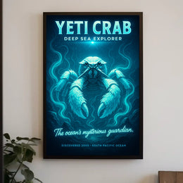 Yeti Crab Deep-Sea Fantasy Illustration Poster