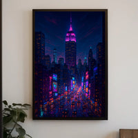 New York City Poster Modern Neon Nightlife Wall Art