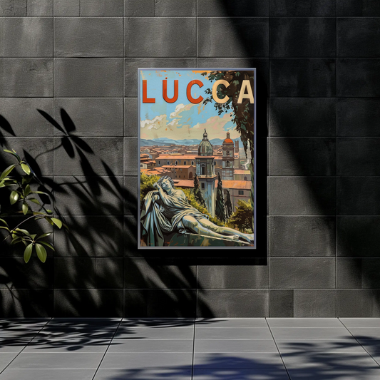 Lucca Italy Vintage Travel Poster