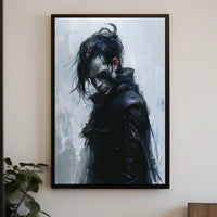 Mysterious Warrior in Dark Fantasy Poster Art PosterGoat