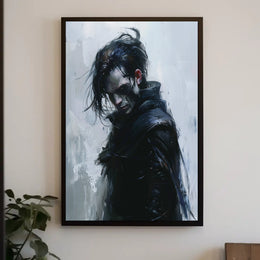 Mysterious Warrior in Dark Fantasy Poster Art PosterGoat