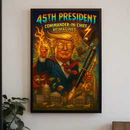 45th President Commander-in-Chief Reimagined Poster PosterGoat