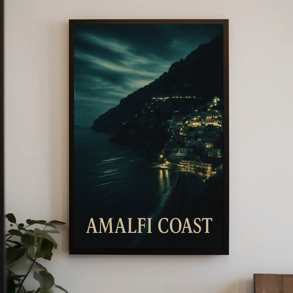 Amalfi Coast At Night Poster Wall Art For Coastal Decor