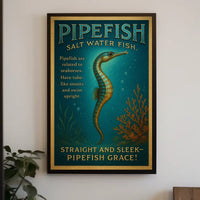 Pipefish Illustration: Vintage Marine Life Educational Poster