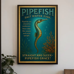 Pipefish Illustration: Vintage Marine Life Educational Poster