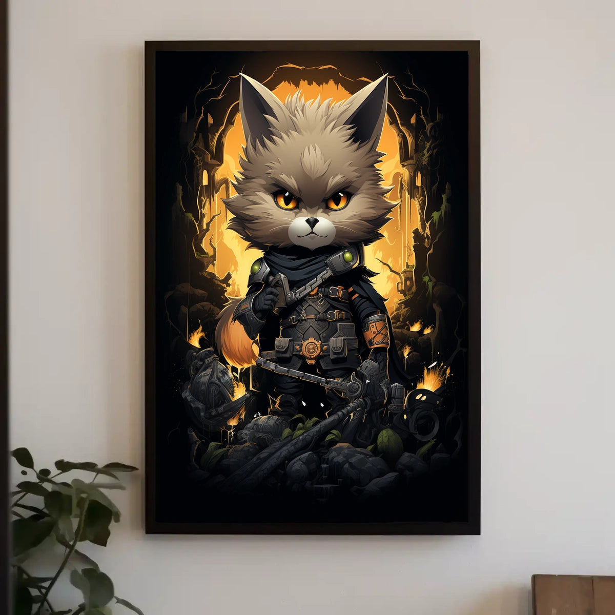 Warrior Cat In A Fantasy Realm Poster
