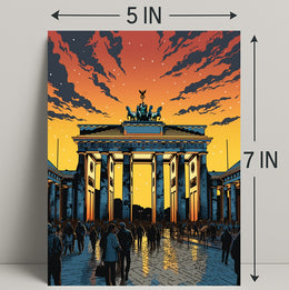 Sunset At The Brandenburg Gate Poster
