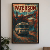 Paterson New Jersey Scenic Cityscape Heritage Riverfront Travel Souvenir Home Decor Urban Landscape Poster