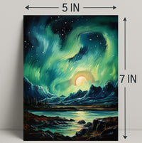 Aurora Over The Mountains Poster