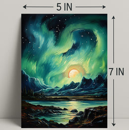 Aurora Over The Mountains Poster