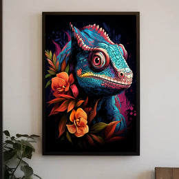 Vibrant Chameleon Art Poster