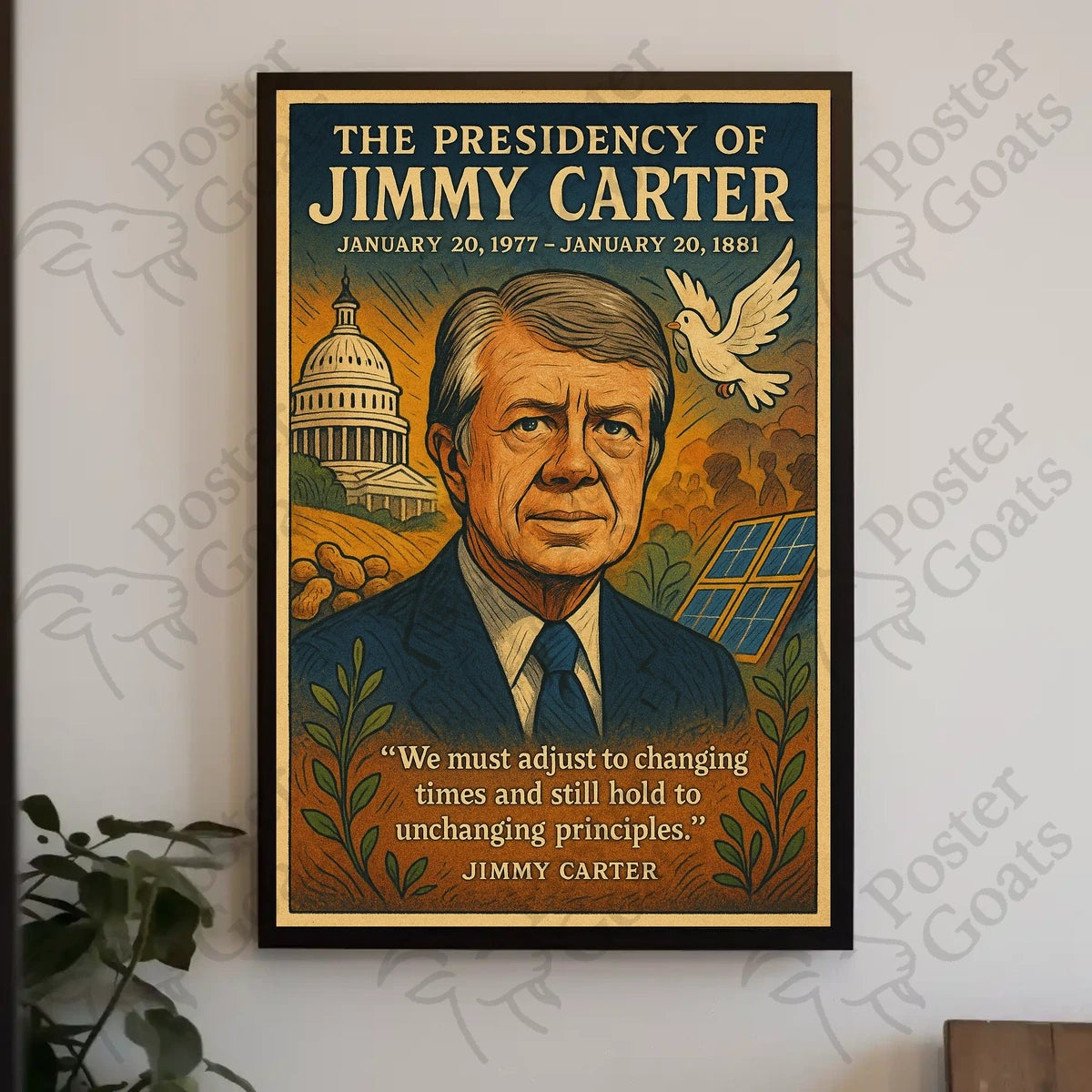 Jimmy Carter 1977-1981 Vintage Presidential Historical Poster