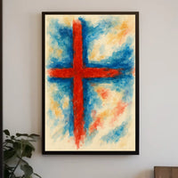 Abstract Cross Watercolor Art Decor Lovers Wanderlust Timeless Gallery Inspired Poster