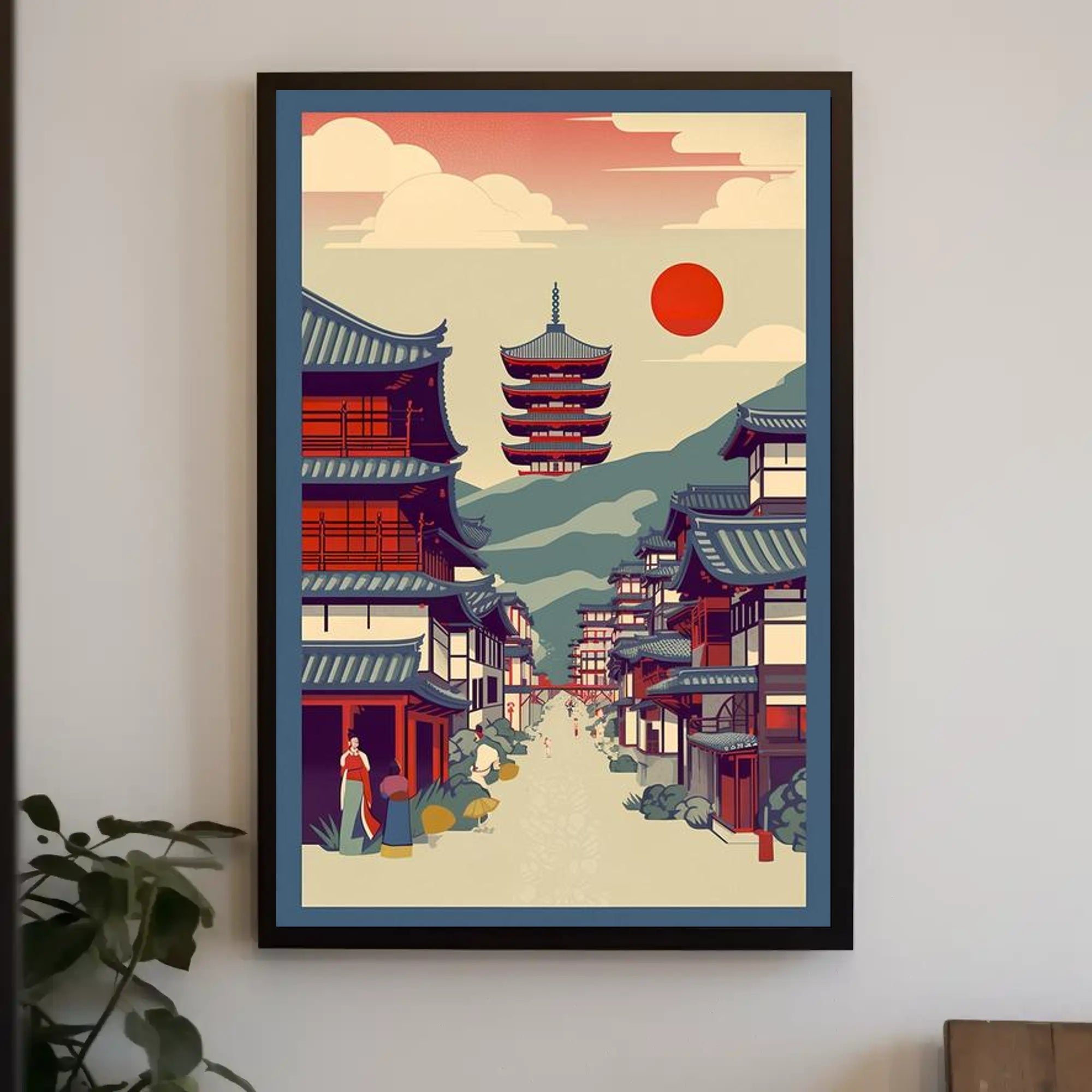 Tranquil Japanese Street Scene Poster