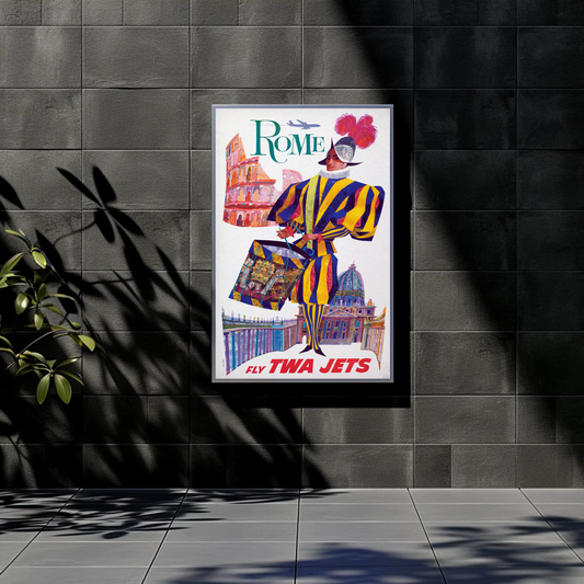 Rome - Fly TWA Jets Vintage Travel Poster