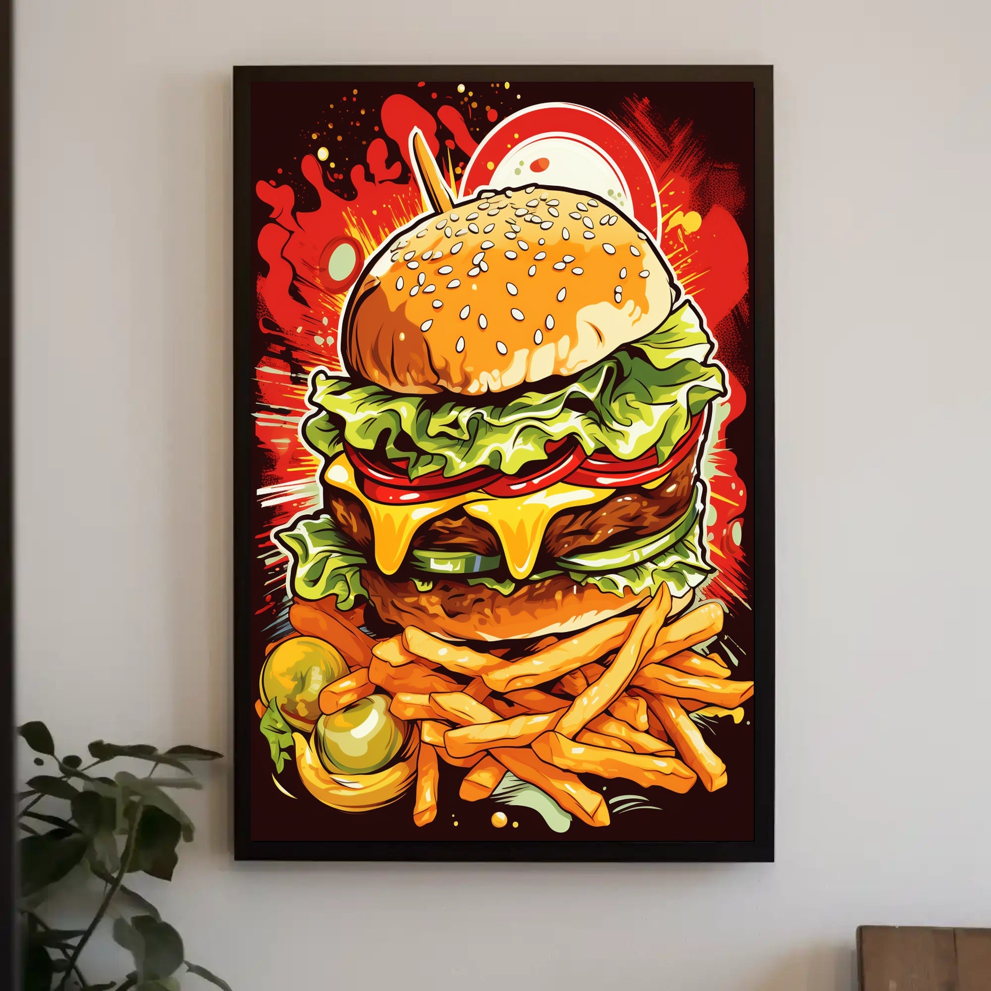 Burger Explosion Poster PosterGoat