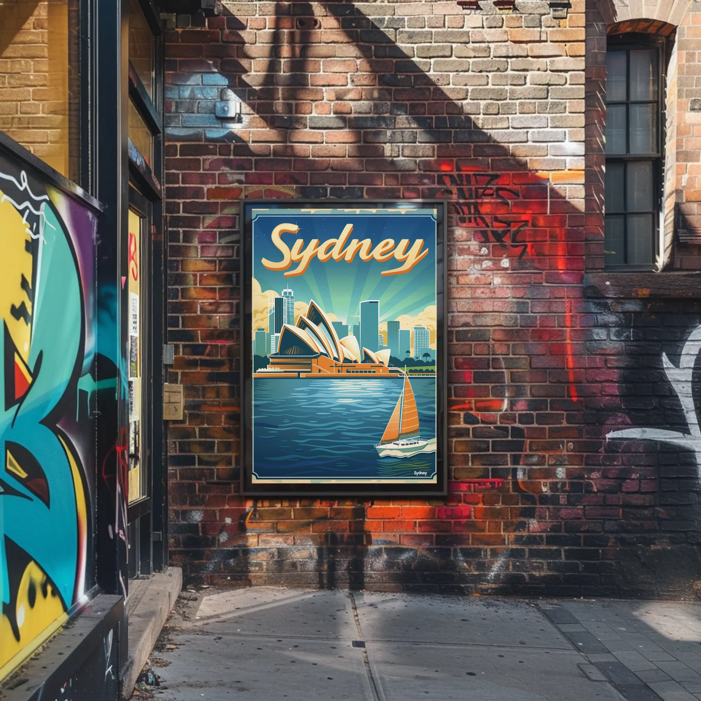 Sydney Skyline Opera House Harbor Travel Poster