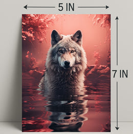 Majestic Wolf In Enchanted Waters Poster PosterGoat