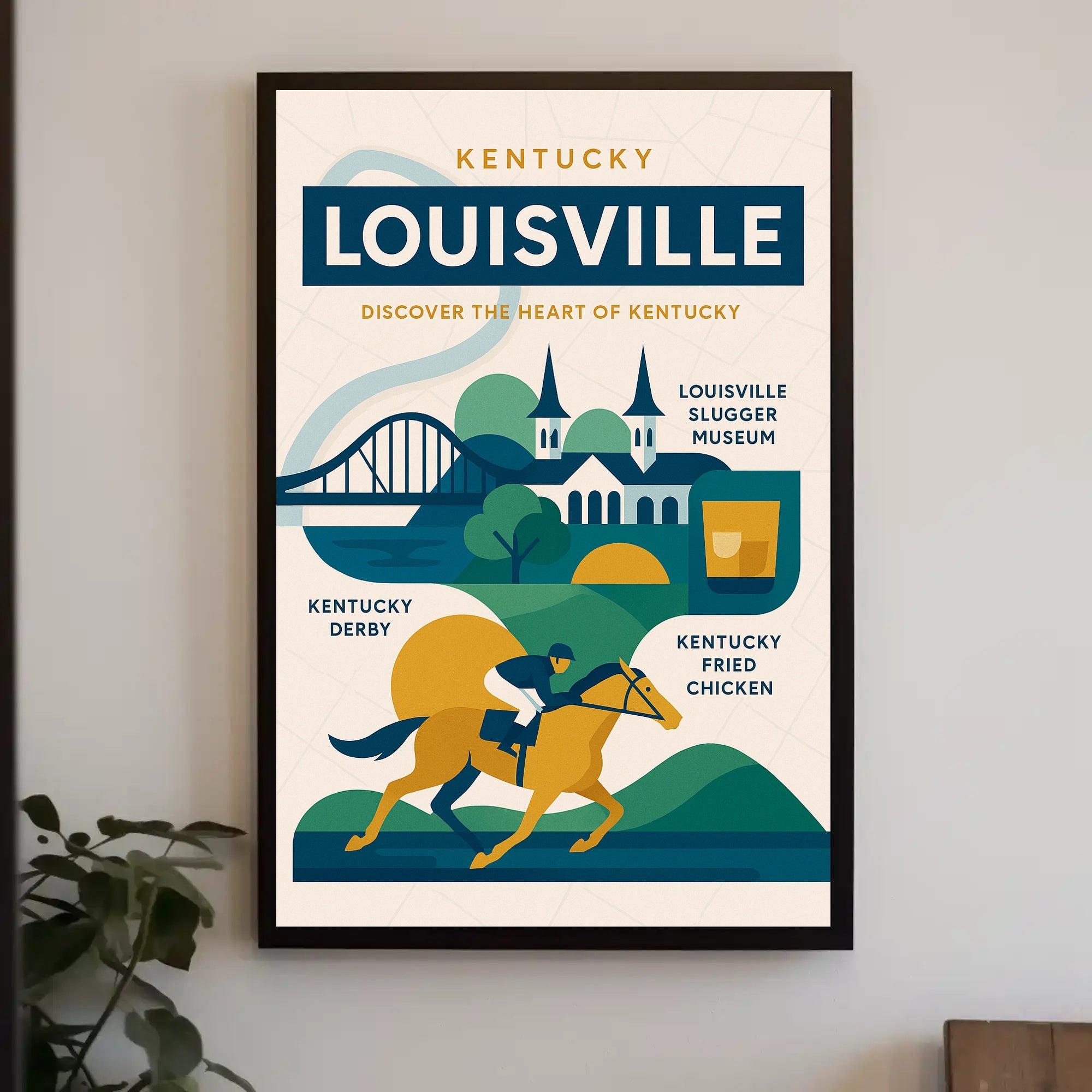 Louisville Charm: Modern Travel Poster PosterGoat