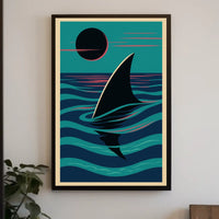 Serene Waters Shark Fin At Dusk Poster