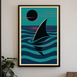 Serene Waters Shark Fin At Dusk Poster