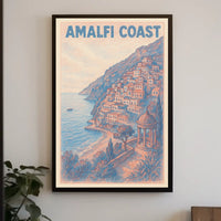 Amalfi Coast Poster 18x24 Coastal Wall Art Home Decor