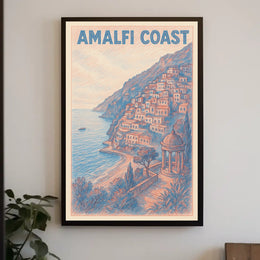 Amalfi Coast Poster 18x24 Coastal Wall Art Home Decor