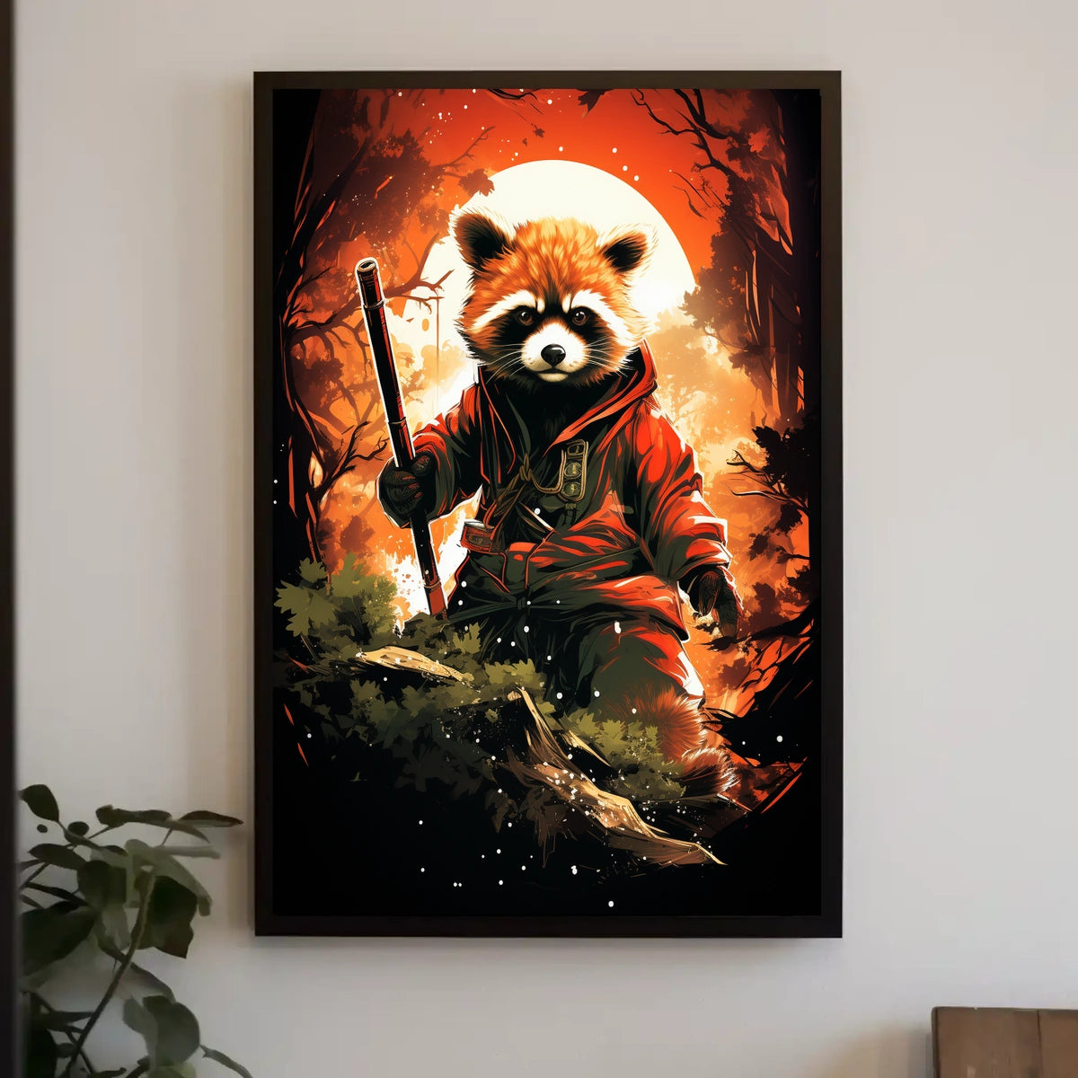 The Warrior Raccoon Poster