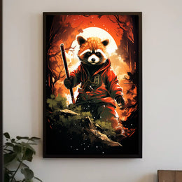 The Warrior Raccoon Poster