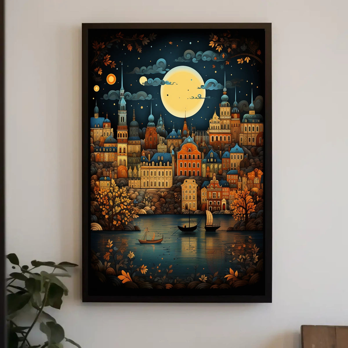 European Charm in Old-World Cityscape Fantasy Travel Poster