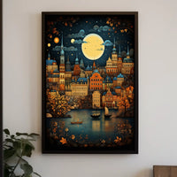 European Charm in Old-World Cityscape Fantasy Travel Poster