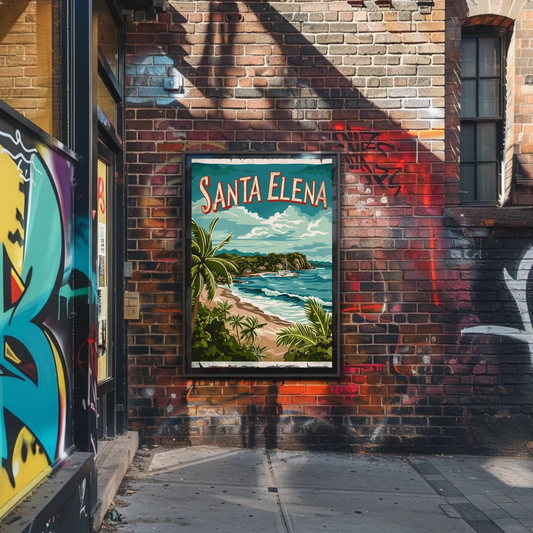 Santa Elena Mexico Beach Paradise Travel Poster